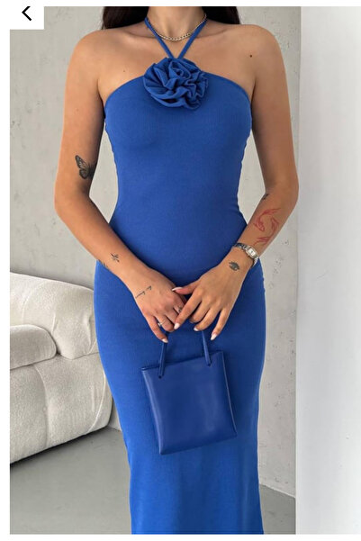 hipnoz butik Rochie camisole midi cu detaliu trandafir la guler