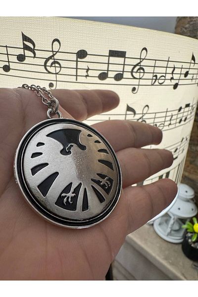 Herşey Nota Eagle Figured Locket Necklace with 60 cm Chain |   Power and Freedom Symbol Unisex Accessory