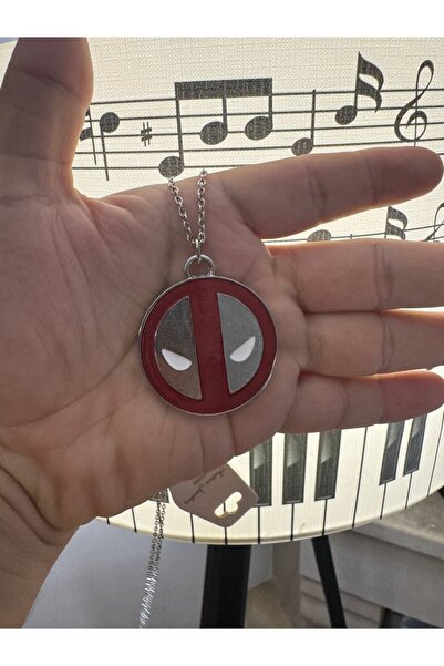 Herşey Nota Deadpool Face Figured Necklace with 60 cm Chain | Marvel Themed Unisex Accessory