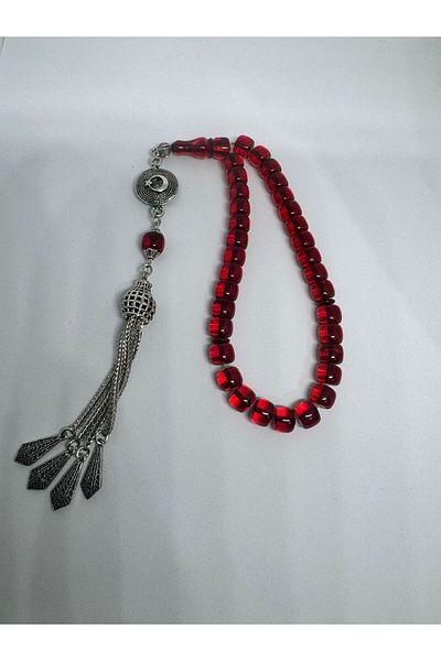 Tesbih Dünyası Turkey Flag Tassel Dice Amber Wrist Length Special Collectible Prayer Beads