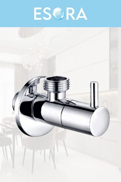 ESORA Chrome Luxury 2 Pieces of Rod Bidet Faucet + 2 Pieces of Flexible Connection Hose
