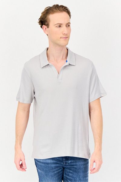 Vince Camuto Men Regular Fit Embroidered Short Sleeves Polo Shirt, Light Grey