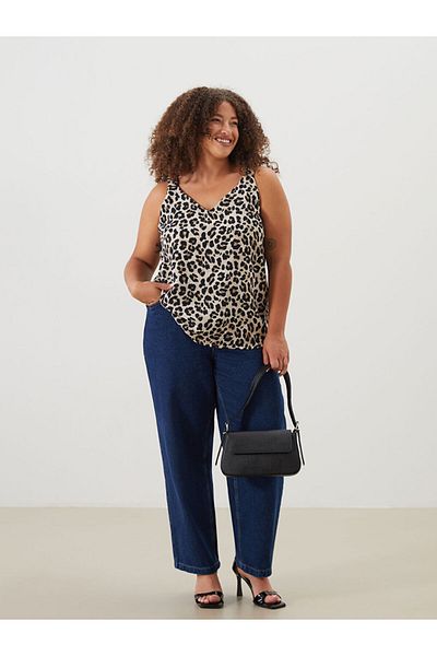 LC Waikiki Νέα σεζόν Γυναικεία Μπλούζα με λαιμόκοψη V Leopard Print - S5K008Z8