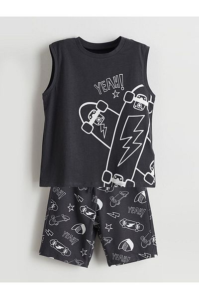 LC Waikiki Printed Boys' T-Shirt and Shorts 2-Pack