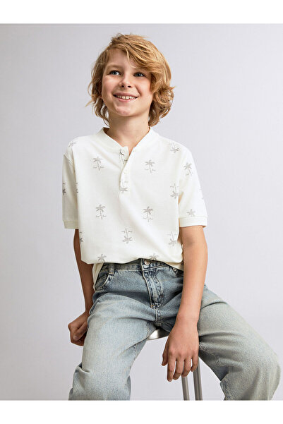 LC Waikiki Тениска за момче с яка „дядо“