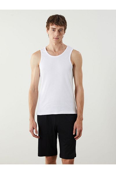 LC Waikiki Νέα σεζόν U Neck Combed Cotton Ανδρικό Σετ με 2 μπλουζάκια - S5LL58Z8