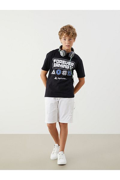 LC Waikiki Crew Neck Playstation Printed Boys' T-Shirt