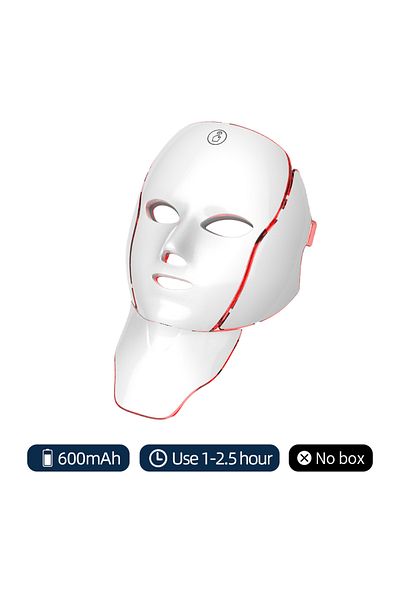 Choice No Box-600mAh 7 Colors Photon Facial LED Mask Red Light Therapy Anti Aging Face Neck Beauty Mask Rel