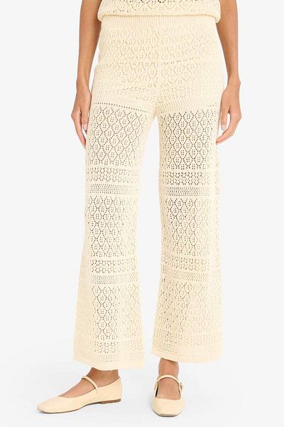 DeFacto New Season Wide Leg Wide Leg Openwork Knitwear Trousers