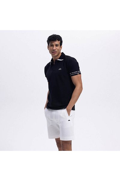 Ellesse Sartorıa Μαύρο ανδρικό μπλουζάκι με γιακά πόλο Em375