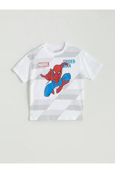 LC Waikiki White Spider-Man Printed Boy's T-Shirt