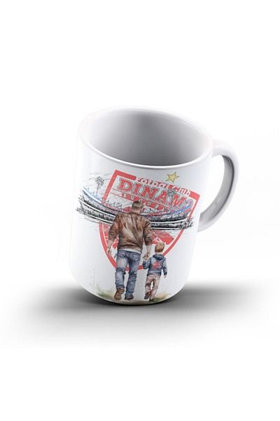 OEM Cana suporter Tata si Fiu Dinamo Bucuresti, fotbal, suporter, alba, 330 ml