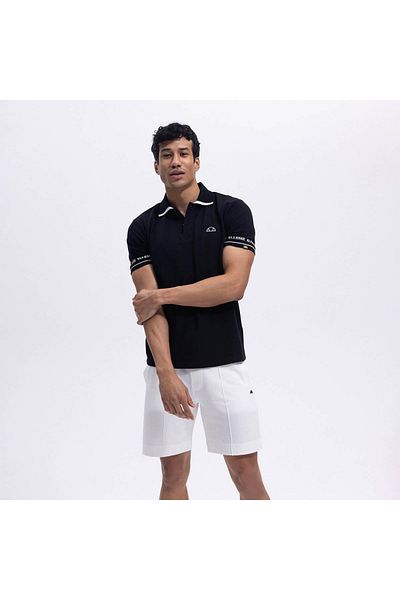 Ellesse Sartorıa Μαύρο ανδρικό μπλουζάκι με γιακά πόλο Em375