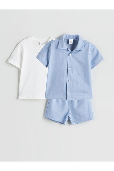 LC Waikiki Short Sleeve Shirt, T-Shirt and Shorts Set