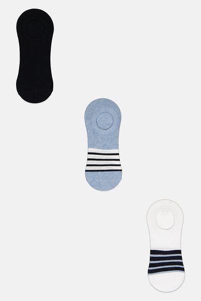 Rocawear Men 3 Pairs Printed Round Invisible Socks Set, Multicolor