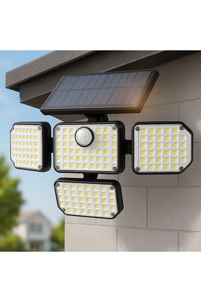 G-Merc Solar LED Outdoor Lamp 3000lm, 181 LED, Sensor, 3 Modes, IP65, 2400mAh, Remote Control, 10h Battery