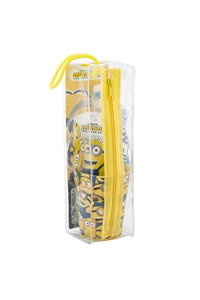 Disney MINIONS Travel Set for Children Toothbrush with Suction, Water Cup, and Children's Toothpaste Mint F