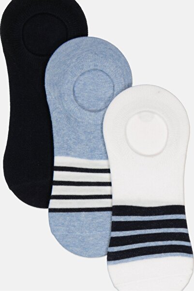 Rocawear Men 3 Pairs Printed Round Invisible Socks Set, Multicolor