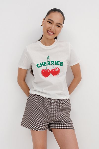 Addax Cherries Written T-Shirt P10486