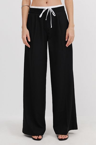 Addax Wide Leg Trousers with Waist Detail Pn17336