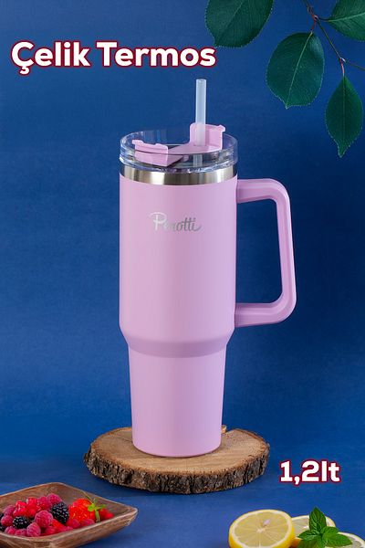 Perotti 17236-4 Colte V2 Stainless Steel Sportsman Thermos Cup Flask Lilac 1.2 Lt