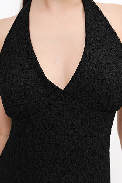 Addax Boyundan Bağlamalı Uzun Elbise E17401