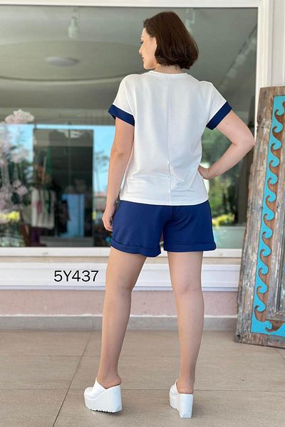 İnce Topuk Pocket Garnished Crystal Shorts Suit 5Y437