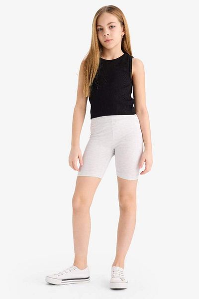 DeFacto New Season Girl's Short Length Combed Cotton 2-Piece Leggings
