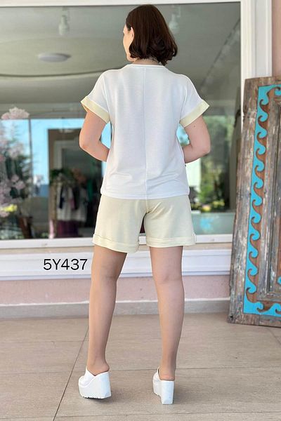 İnce Topuk Pocket Garnished Crystal Shorts Suit 5Y437