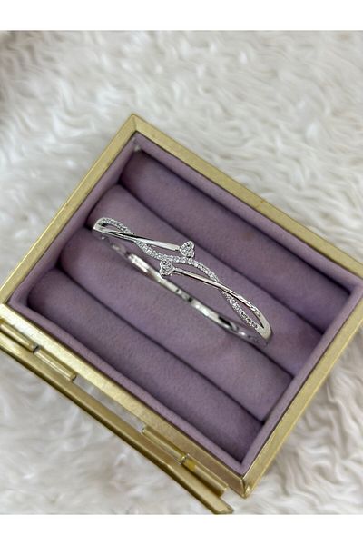 BY YASİN TOPÇU Heart Intersection Zircon Stone Vip Bracelet
