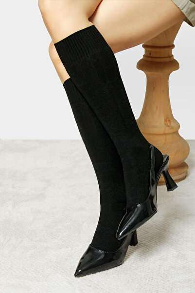 Buluş Organic 2 Pack Black Viscose Women's Knee High Socks