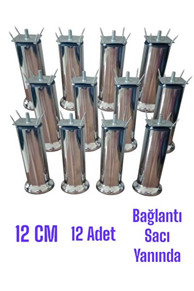 ARFA KALIP 12 cm Mobilya Koltuk Baza Yatak Çekyat Yükseltme Ayağı M8 Bağlantı...