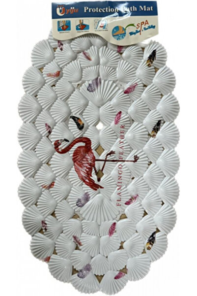 Blusmart Covor baie, model scoici, Flamingo 67 x 37 cm