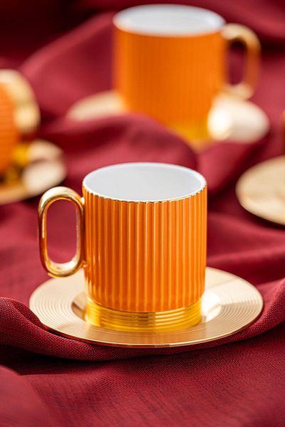 ACAR Aurora 6-Person Coffee Cup Set - Orange