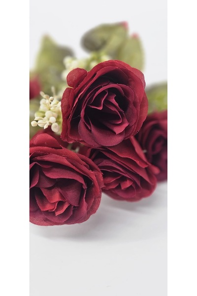 YASİMA 35cm 7-Heads 1Pcs Red Lotus Rose Home Decor Vase Ornament