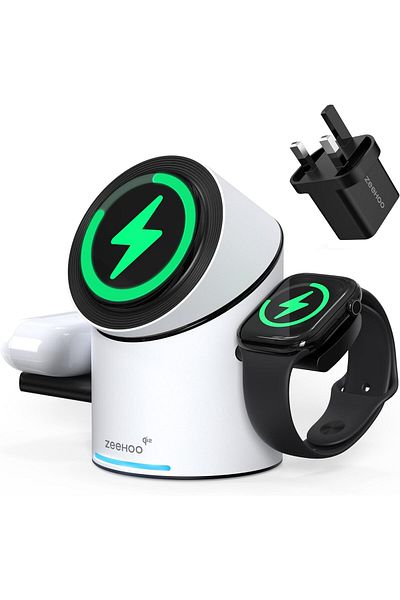 Generic ZEEHOO 3 in 1 Wireless Charging Station Compatible with Magsafe Charger Stand, Qi2 15W Fast Charger