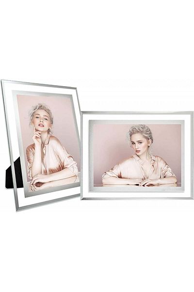LOKCASA Set of 2 LOKCASA photo frames, glass, transparent, 18 x 23 cm
