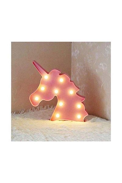 Raffine 10 Pieces LED Unicorn Head Model Night Light Pink