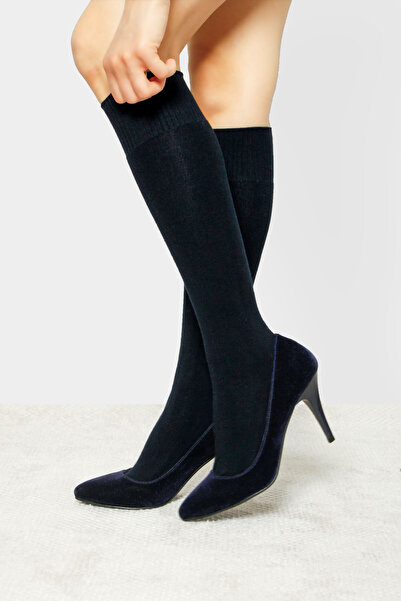 Buluş Organic 2-пакет тъмносини вискозни дамски чорапи до коляното