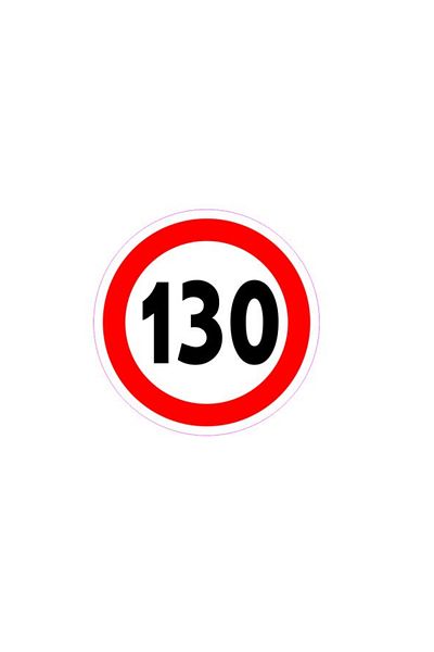 ideal STORE IdealSTORE reflective speed limit sticker 130Km/h