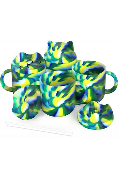 Lqmbaby Set of 4 LQMBABY children's cups, silicone, multicolor, 237 ml