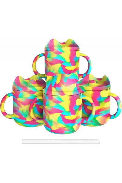 Lyasil Set of 4 LYASIL baby cups, silicone, multicolor, 230 ml