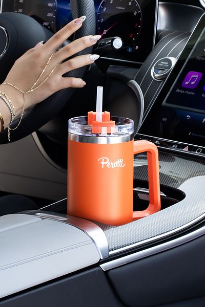 Perotti 17236-5 Colte V2 Stainless Steel Sportsman Thermos Cup Flask Orange 1.2 Lt