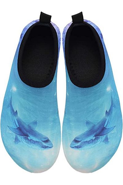 HMIYA Swimming Slippers, Synthetic, Light Blue, Size 46-47