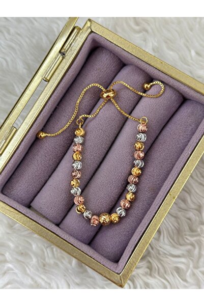BY YASİN TOPÇU Sparkle Harmony Adjustable Three Color Dorika Bracelet