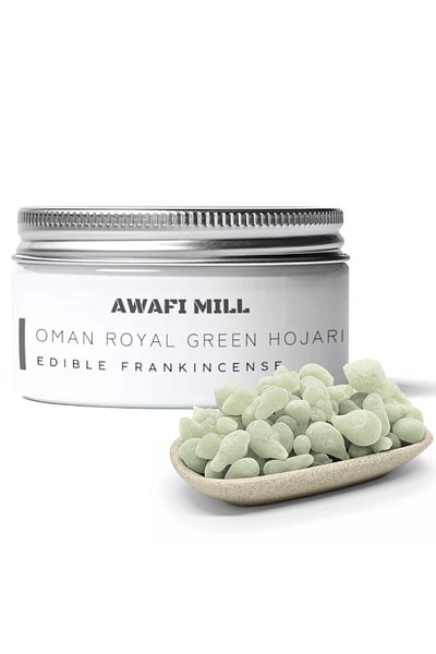 AWAFI MILL اللبان الحوجري الأخضر الملكي العماني - راتنج اللبان الصالح للأكل - 113 جرام / 4 أونصة
