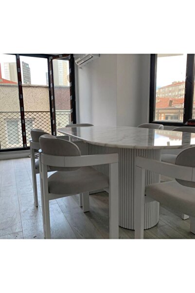 Marmorex Design Mermer Oval Yemek Masası