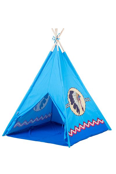 Ecotoys Cort pentru copii, Ecotoys, Poliester\Lemn, 120x120x150 cm, Albastru