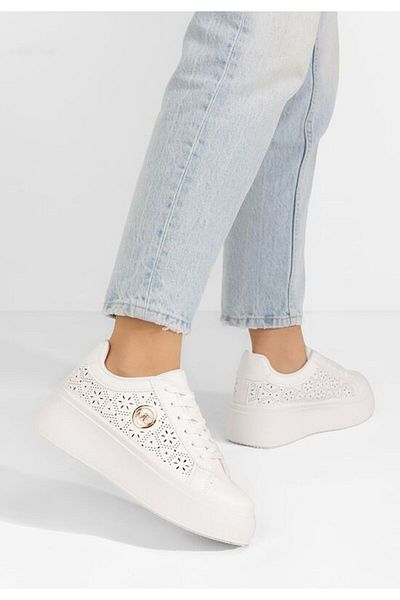 B T Shoes Adidași pe platformă Nidya Albi