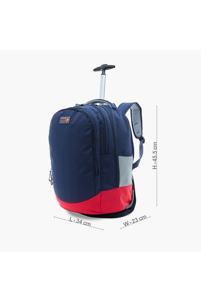 Red Bull Red Bull Colourblock Trolley Backpack with Retractable Handle and Wheels - 18 inches